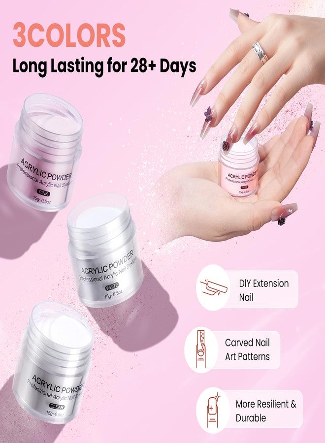 Wilfniee Nail Kit for Beginners with Everything: Practice Hand Acrylic Nail Set Professional Powder Drill Liquid Starter Kits with U V Lamp in Cosmetic Gift Bag for Women Salon Home (Pink) - Image 5